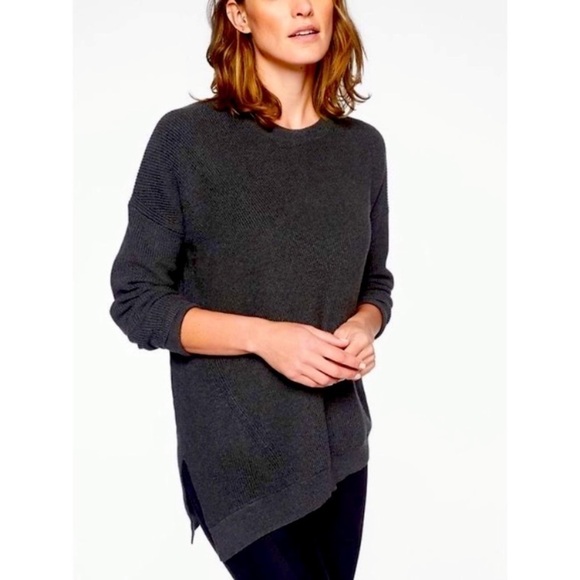 Athleta Silk and Tencel Blend Asymmetrical Hem Sweater - Picture 1 of 12